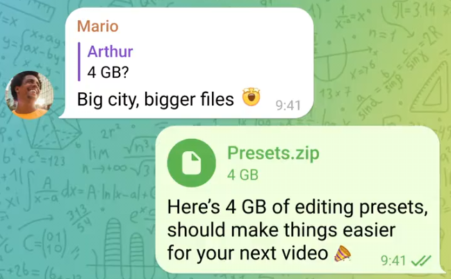 Große Dateien mit Telegram Premium